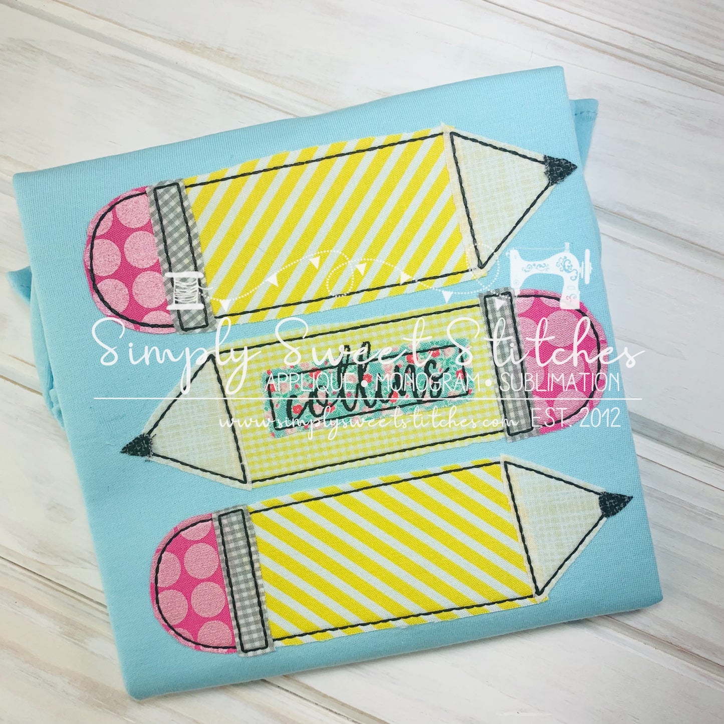 1717 - STACKED PENCIL TRIO - APPLIQUE CHILD SHIRT