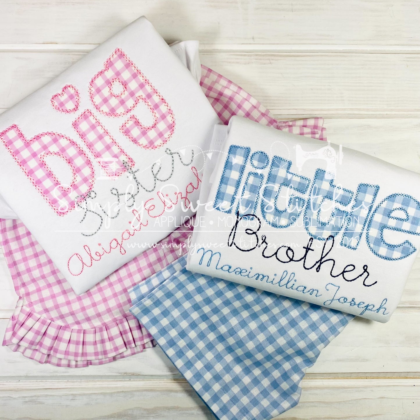 1366 - BIG SISTER NAME - APPLIQUE CHILD SHIRT