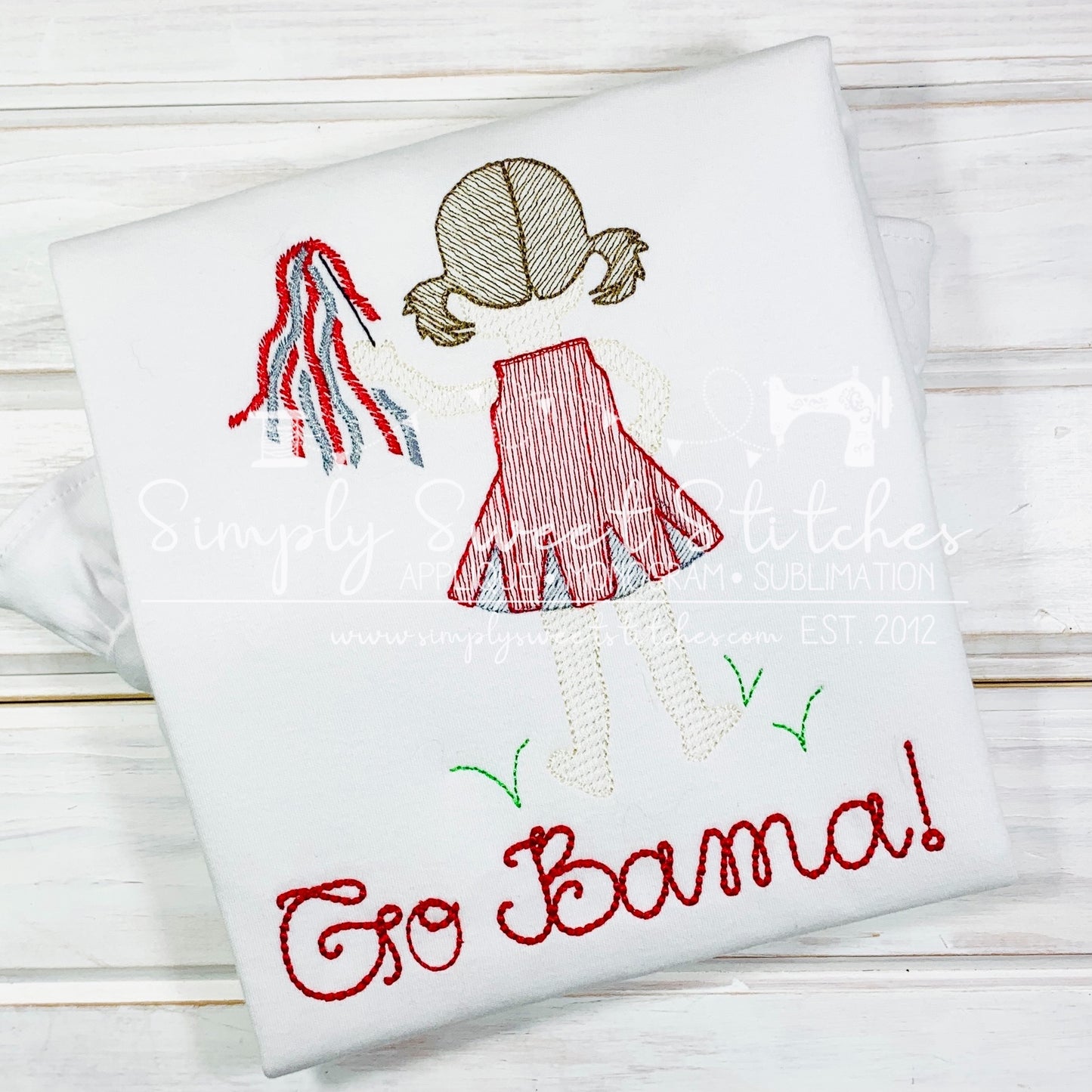 1779 - BAMA CHEERLEADER - SKETCH CHILD SHIRT