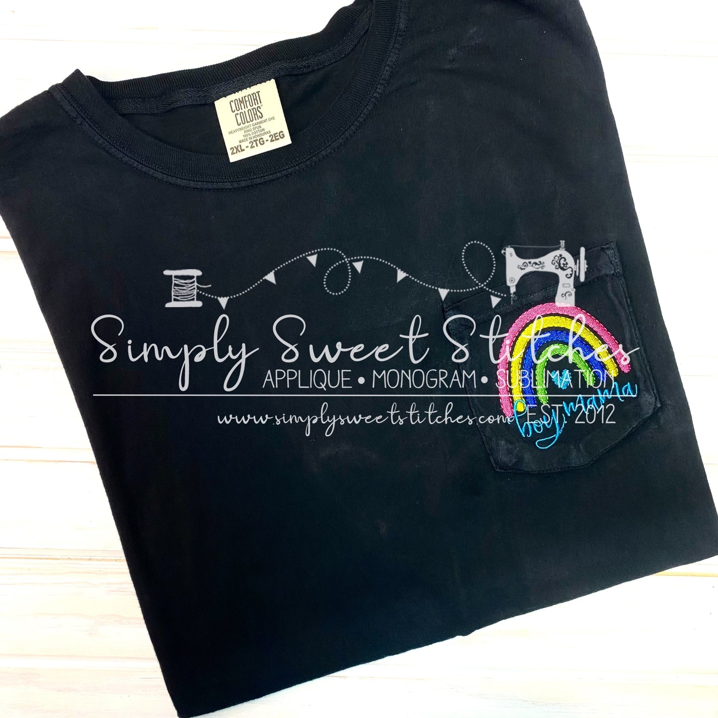 2052 - RAINBOW POCKET - EMBROIDERY ADULT SHIRT