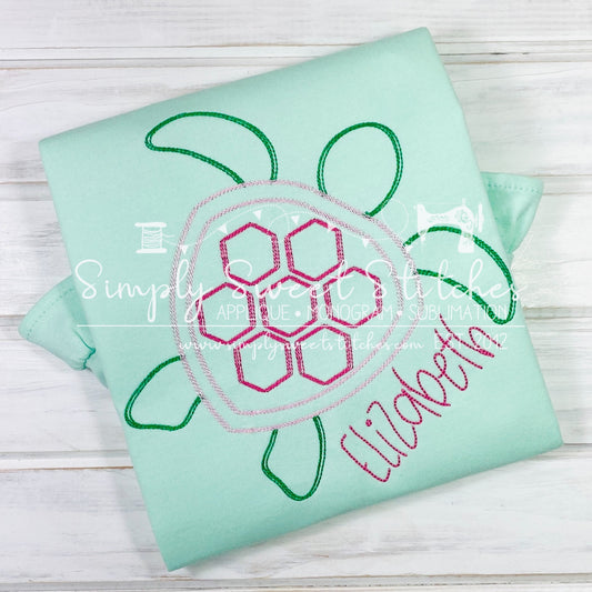 1617 - SEA TURTLE OUTLINE - SKETCH CHILD SHIRT