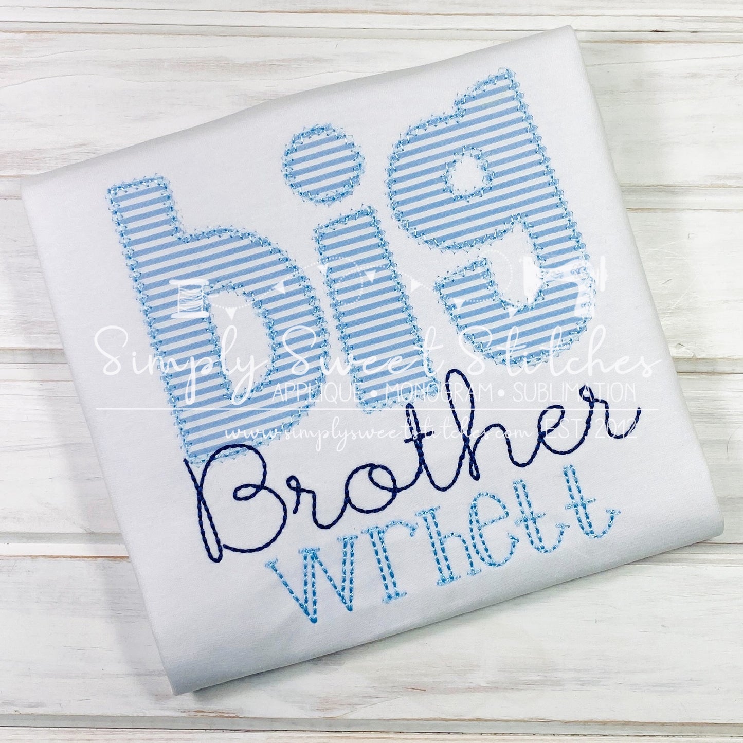 1052 - BIG BROTHER NAME - APPLIQUE CHILD SHIRT