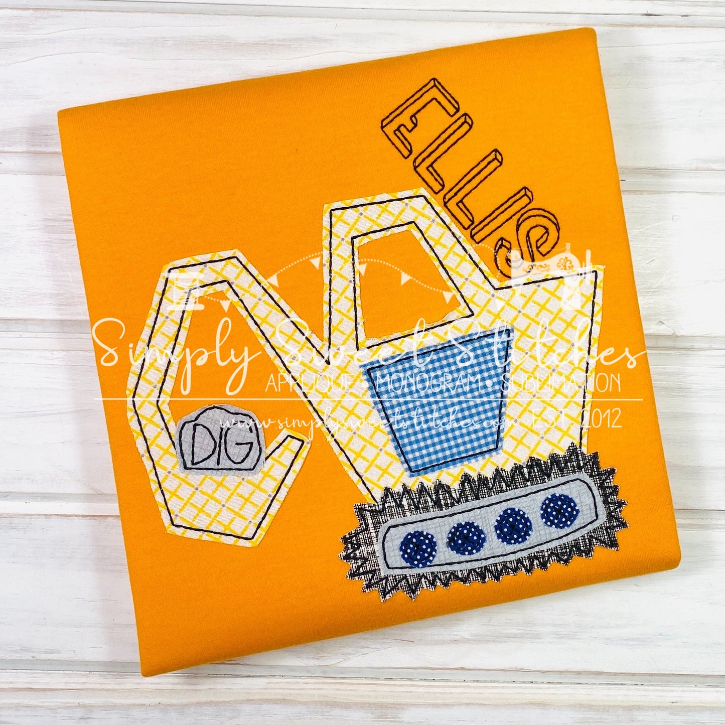 2103 - EXCAVATOR - APPLIQUE CHILD SHIRT