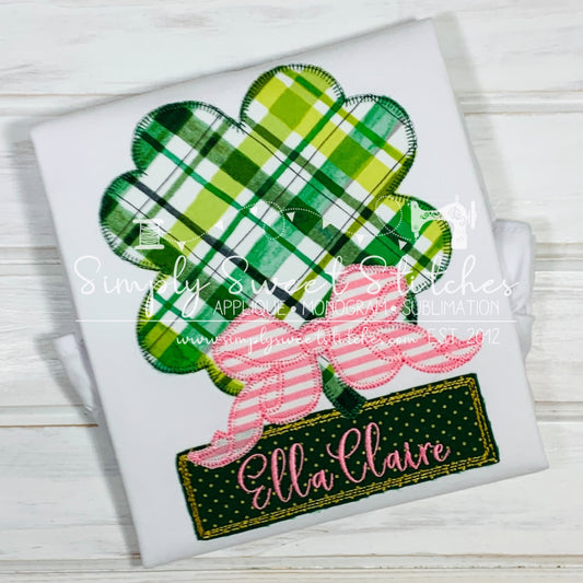 1333 - GIRL SHAMROCK - APPLIQUE CHILD SHIRT