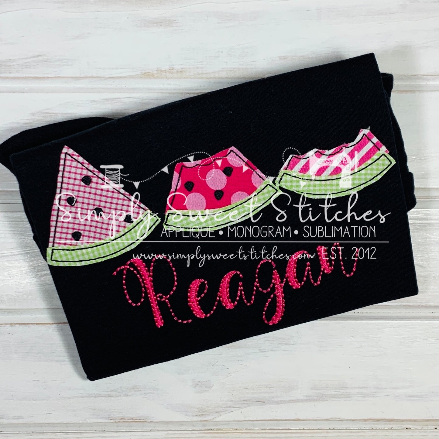 1393 - WATERMELON TRIO - APPLIQUE CHILD SHIRT