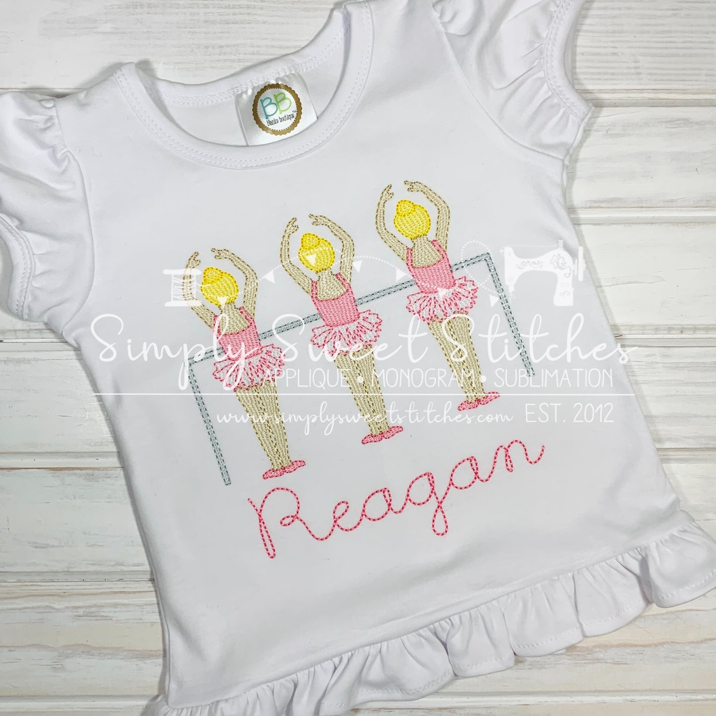 1555 - GIRLS DANCE BALLERINA TRIO - SKETCH CHILD SHIRT