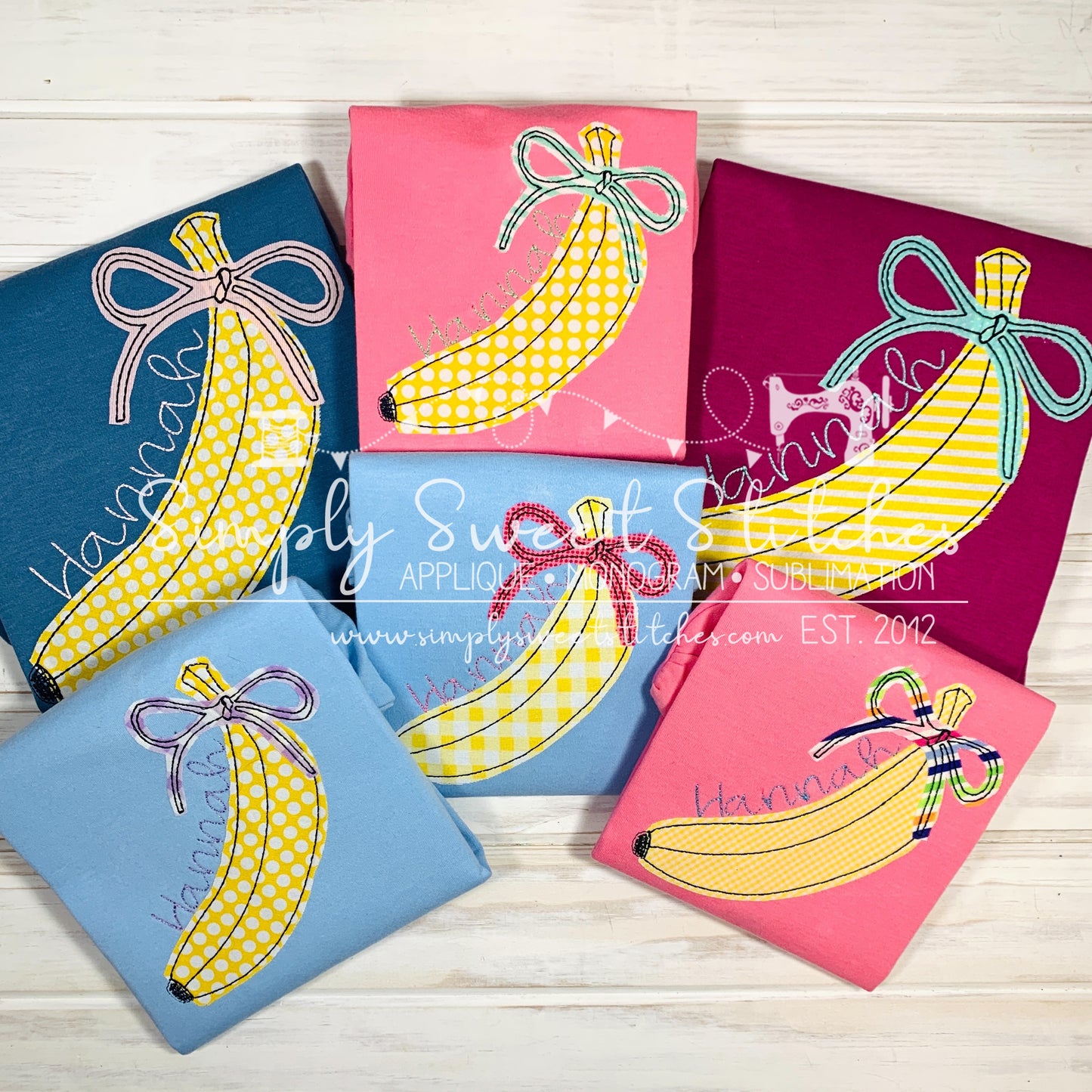 2777 - BANANA WITH BOW APPLIQUE - CHILD SHIRT