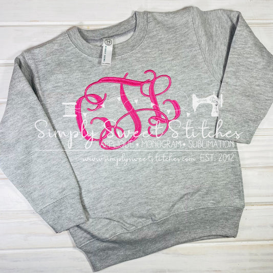 1019 - LARGE MONOGRAM - EMBROIDERY CHILD SWEATSHIRT