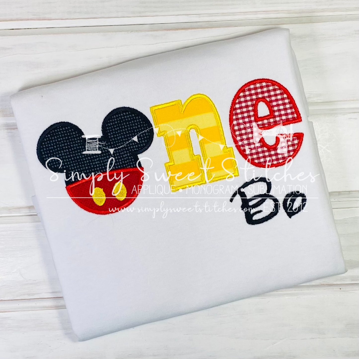 2035 - MR MOUSE BIRTHDAY - APPLIQUE CHILD SHIRT