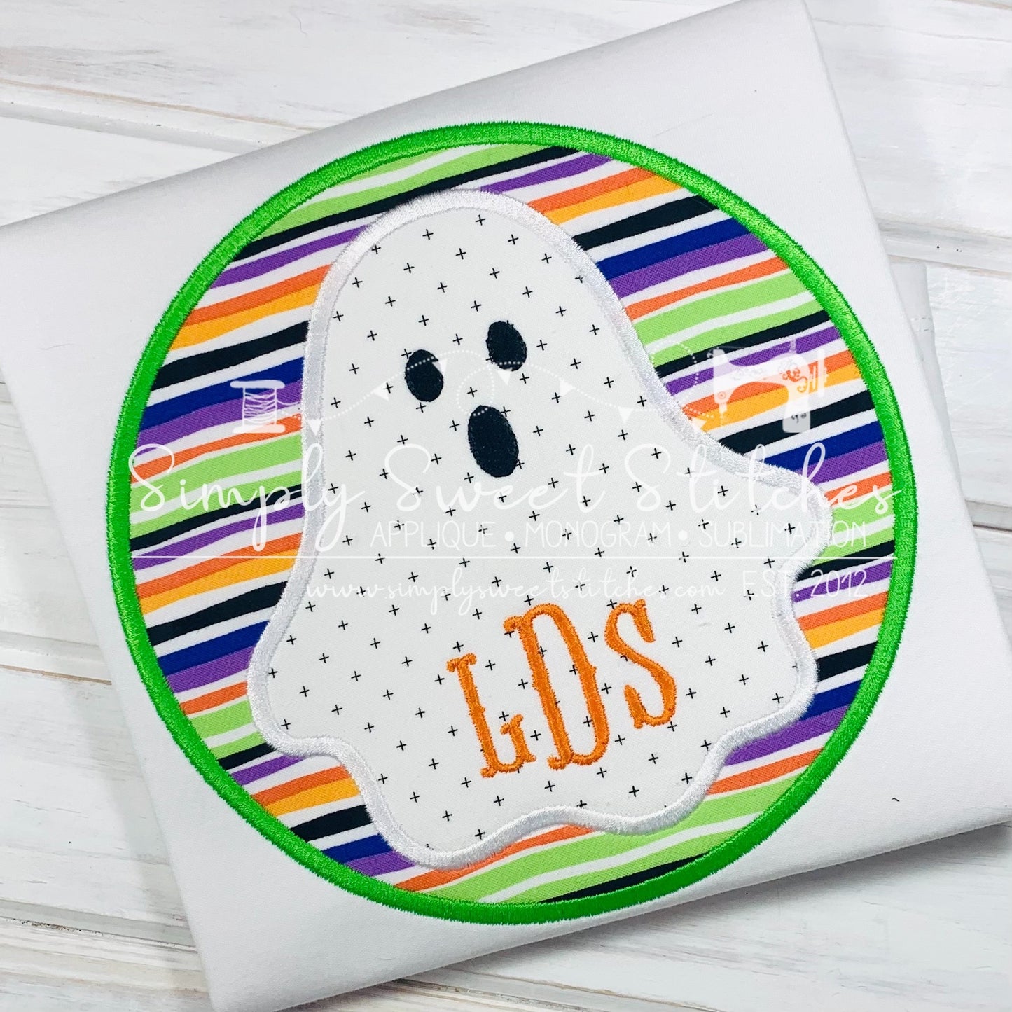 1786 - BOY GHOST CIRCLE - APPLIQUE CHILD SHIRT