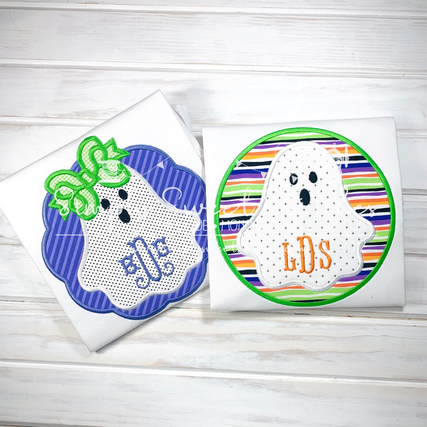 1786 - BOY GHOST CIRCLE - APPLIQUE CHILD SHIRT
