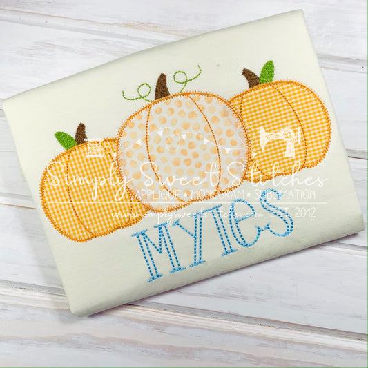 1770 - PUMPKIN TRIO - APPLIQUE CHILD SHIRT