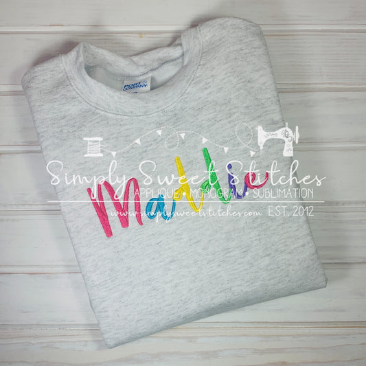 1972 - RAINBOW NAME - EMBROIDERY CHILD SWEATSHIRT