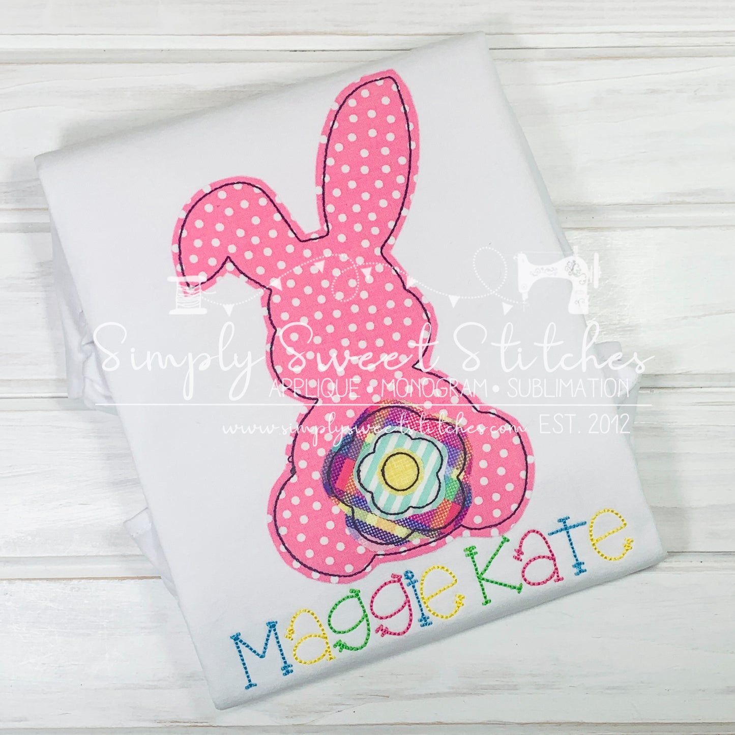 2130 - PETER COTTONTAIL GIRL BUNNY APPLIQUE - CHILD SHIRT