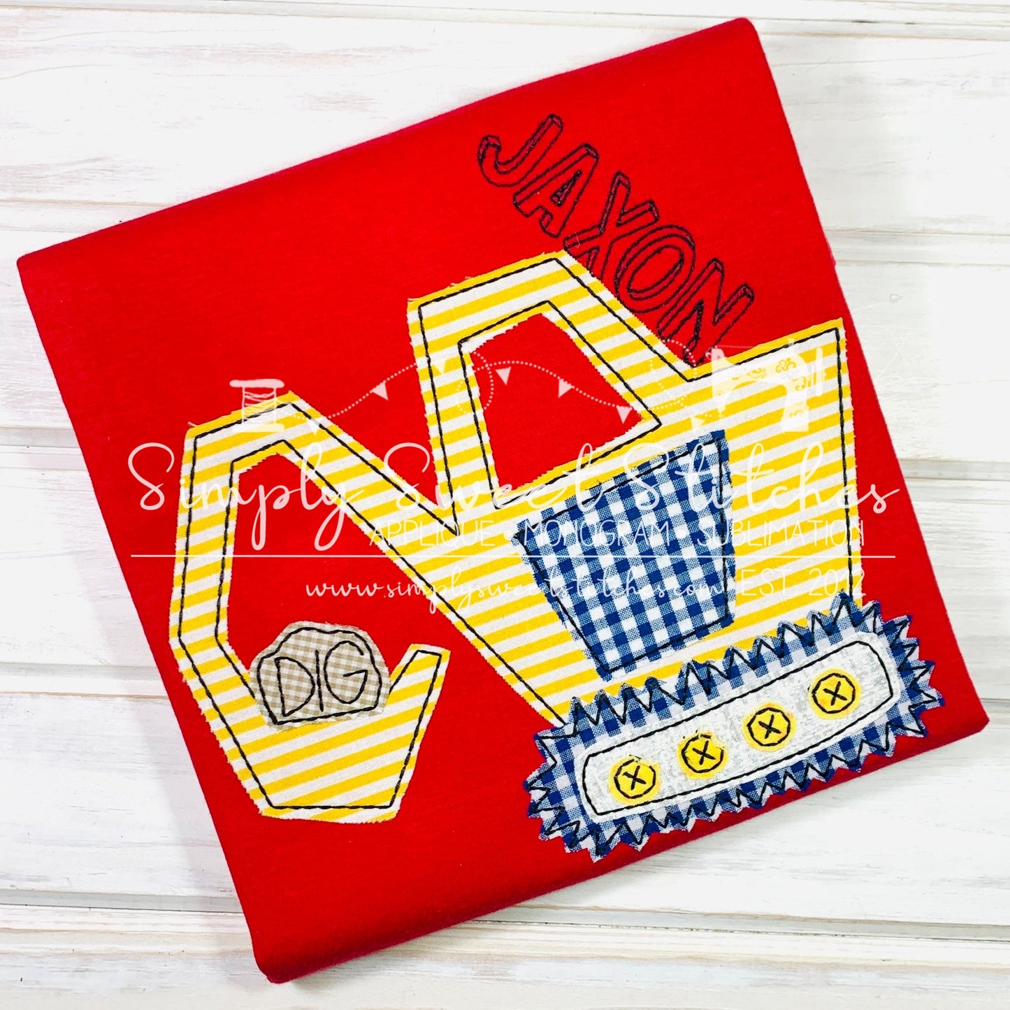 2103 - EXCAVATOR - APPLIQUE CHILD SHIRT