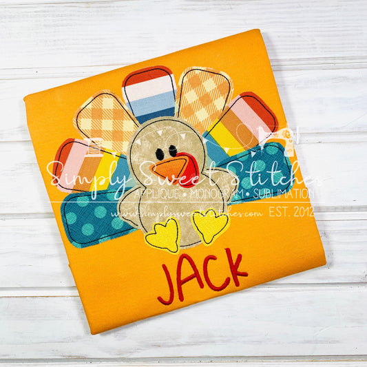 1478 - BOY TURKEY - APPLIQUE CHILD SHIRT