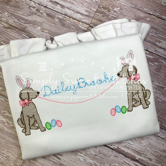 1512 - EASTER PUPPY BANNER - SKETCH CHILD SHIRT