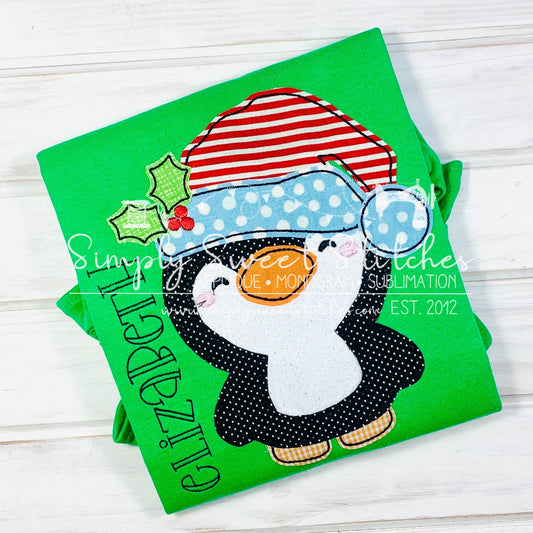 1843 - SASSY PENGUIN - APPLIQUE CHILD SHIRT