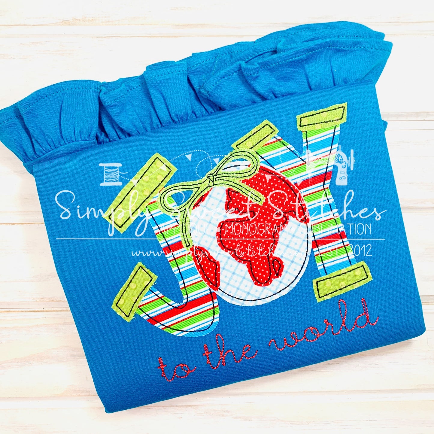 1499 - JOY TO THE WORLD - APPLIQUE CHILD SHIRT