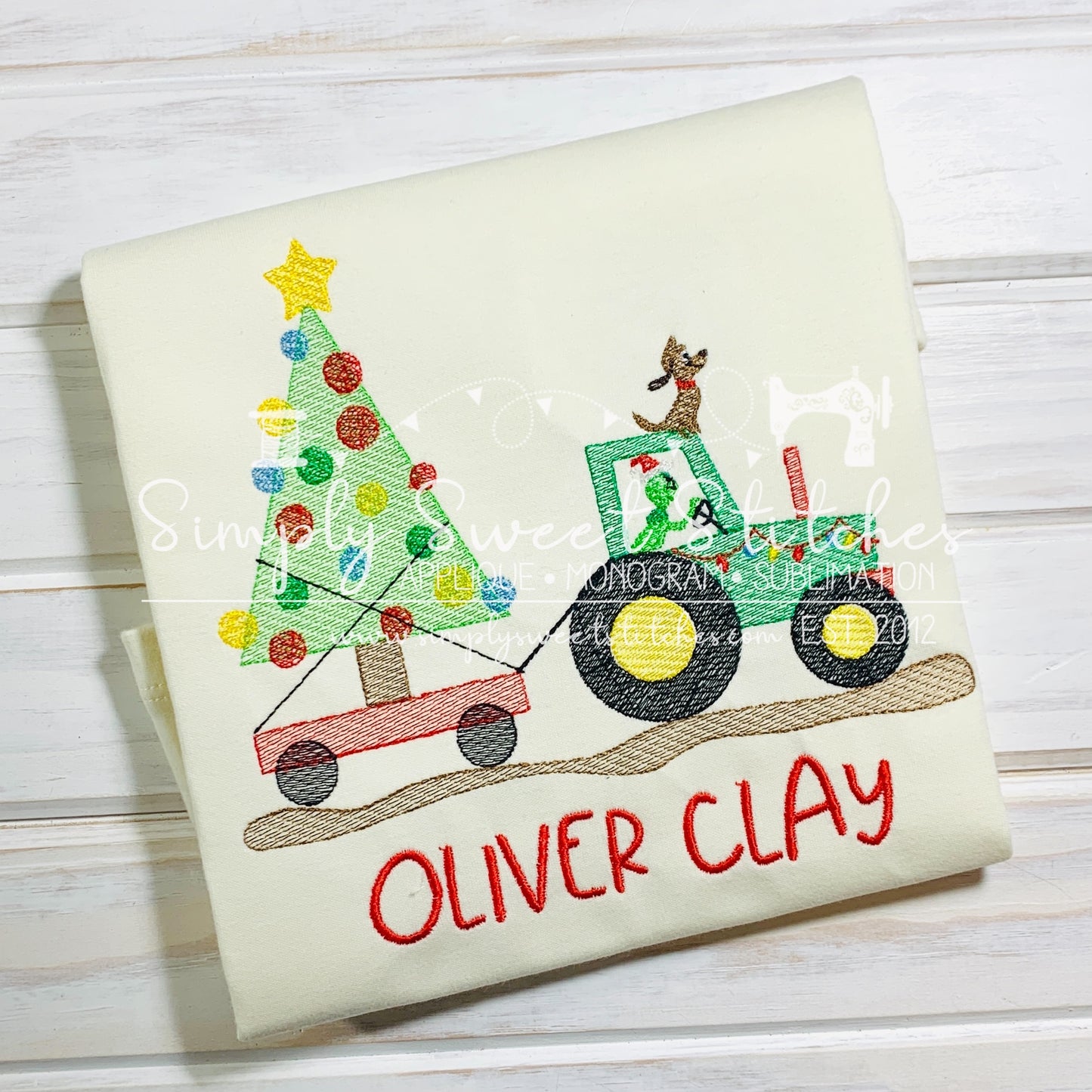 1908 - GRINCH TRACTOR - SKETCH CHILD SHIRT