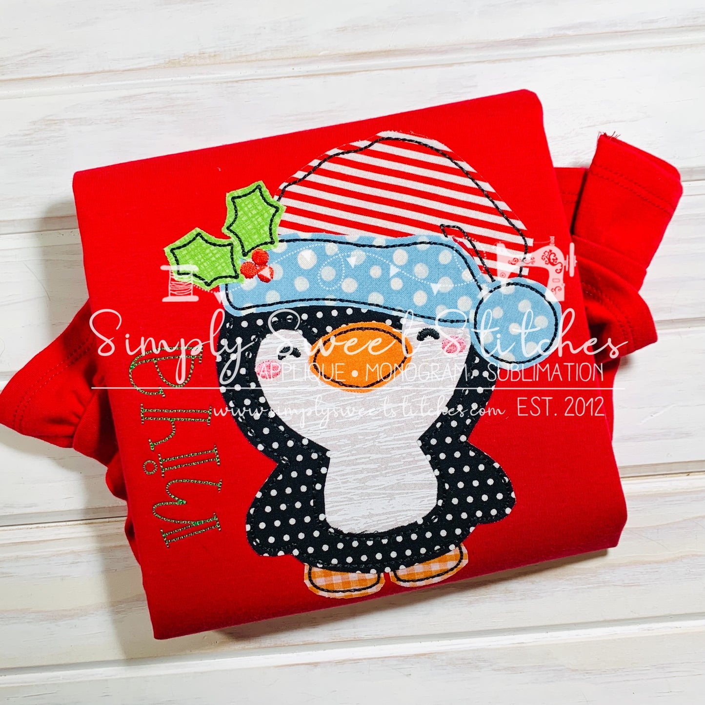 1843 - SASSY PENGUIN - APPLIQUE CHILD SHIRT