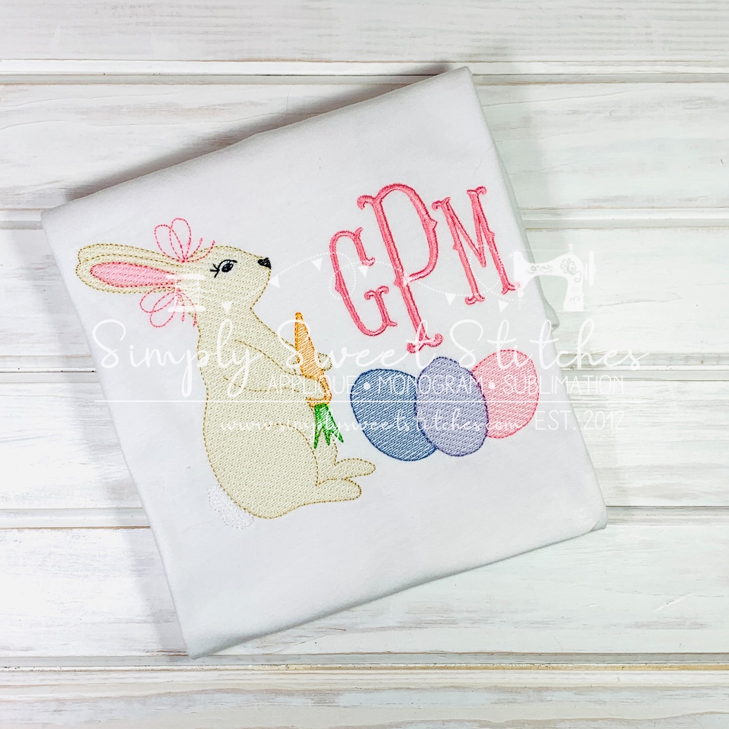 1550 - EASTER BUNNY WITH BASKET - SKETCH CHILD SHIRT