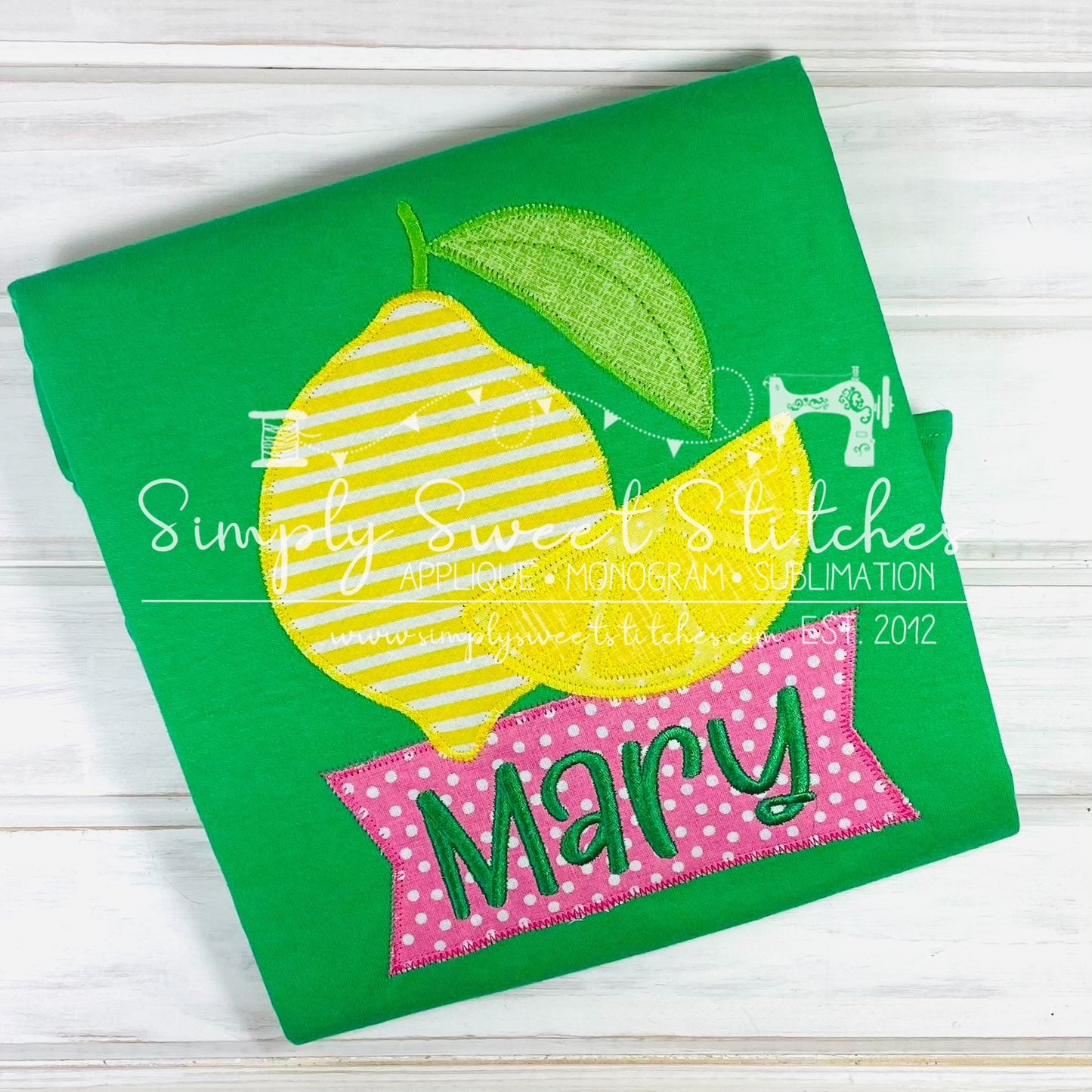 2963 - LEMON & SLICE APPLIQUE - CHILD SHIRT