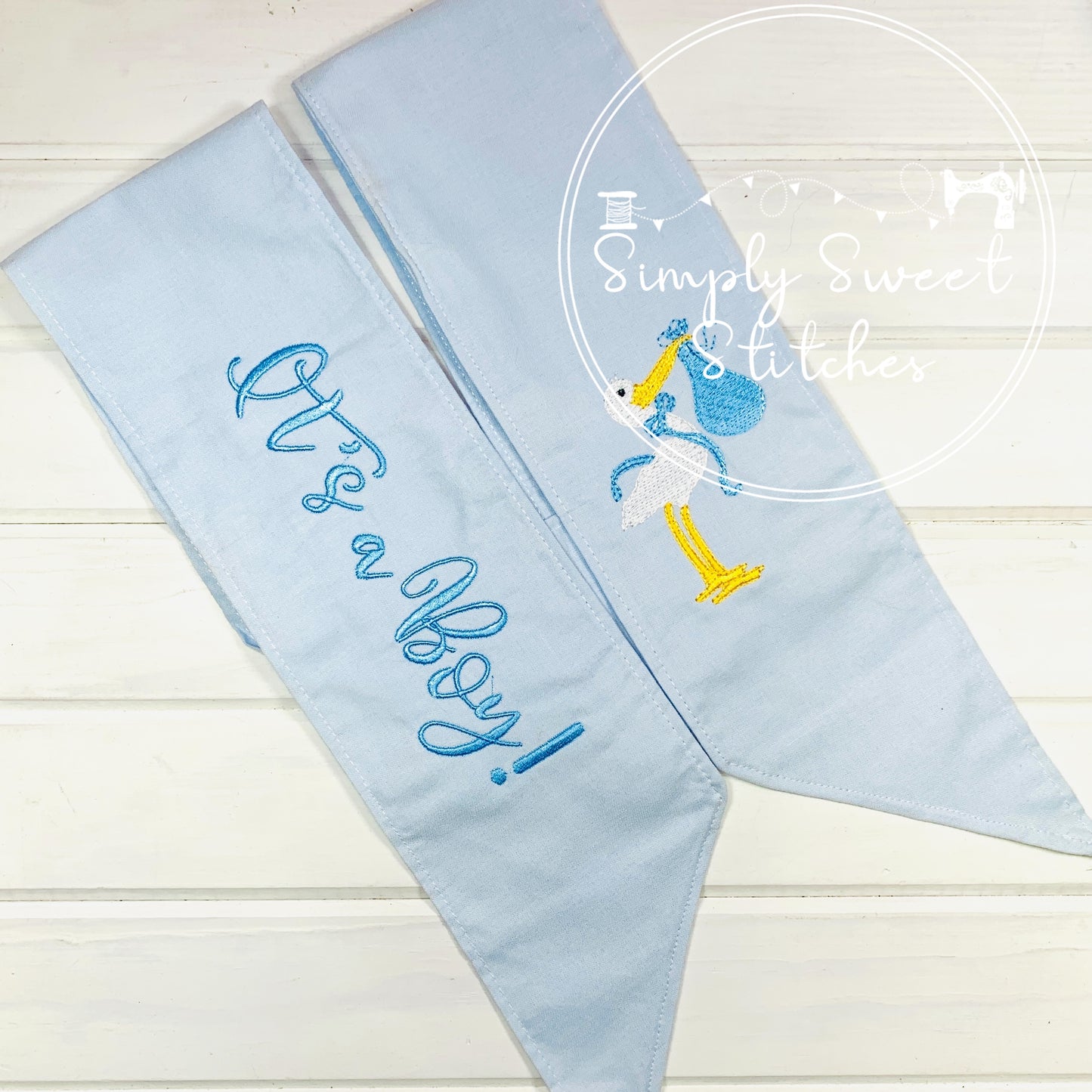 2299 - IT'S A BOY STORK - WREATH SASH