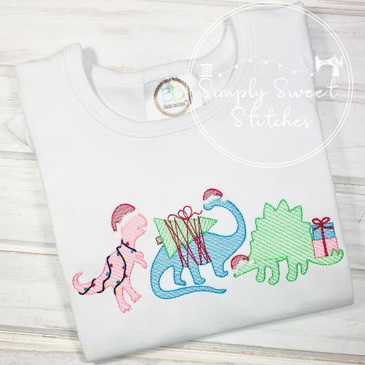 2164 - CHRISTMAS DINO - SKETCH CHILD SHIRT