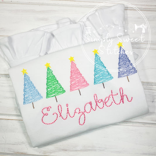 2165 - CHRISTMAS TREE LINEUP - SKETCH CHILD SHIRT