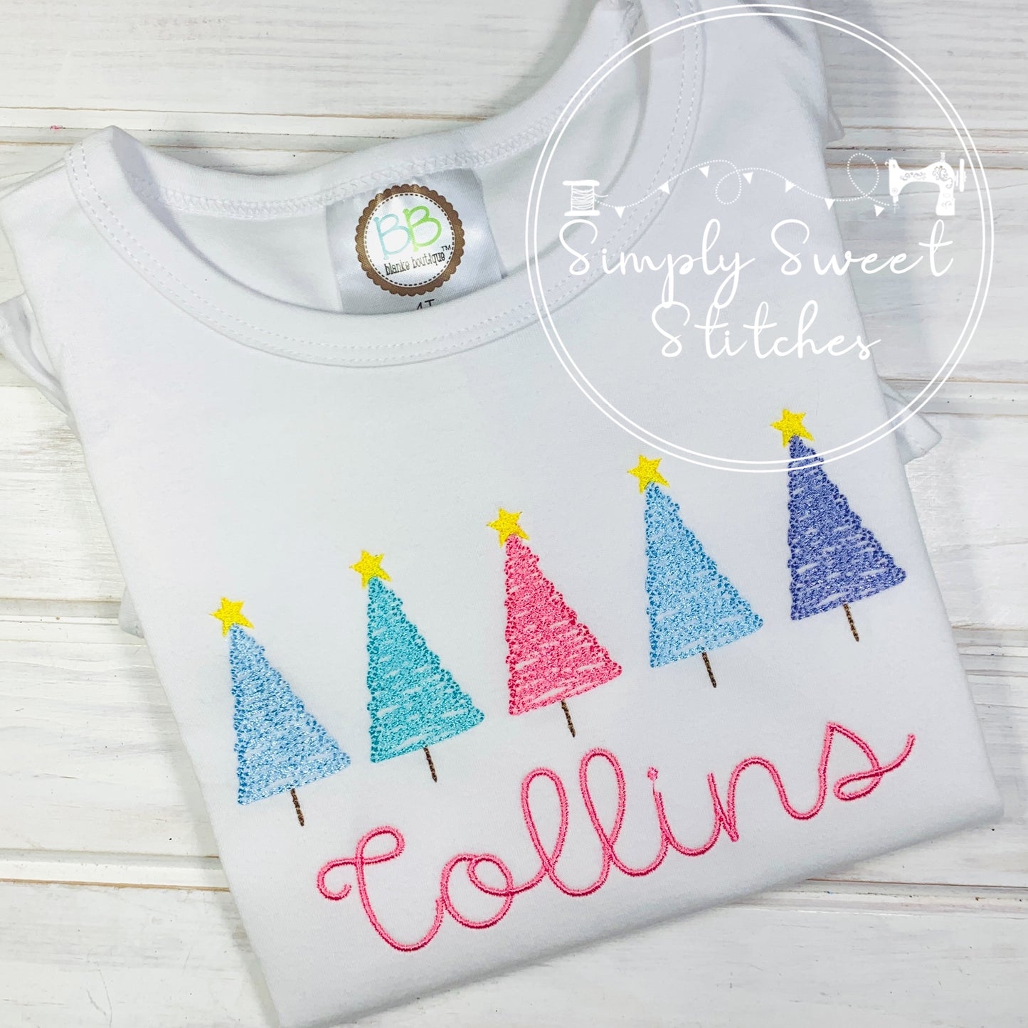 2165 - CHRISTMAS TREE LINEUP - SKETCH CHILD SHIRT