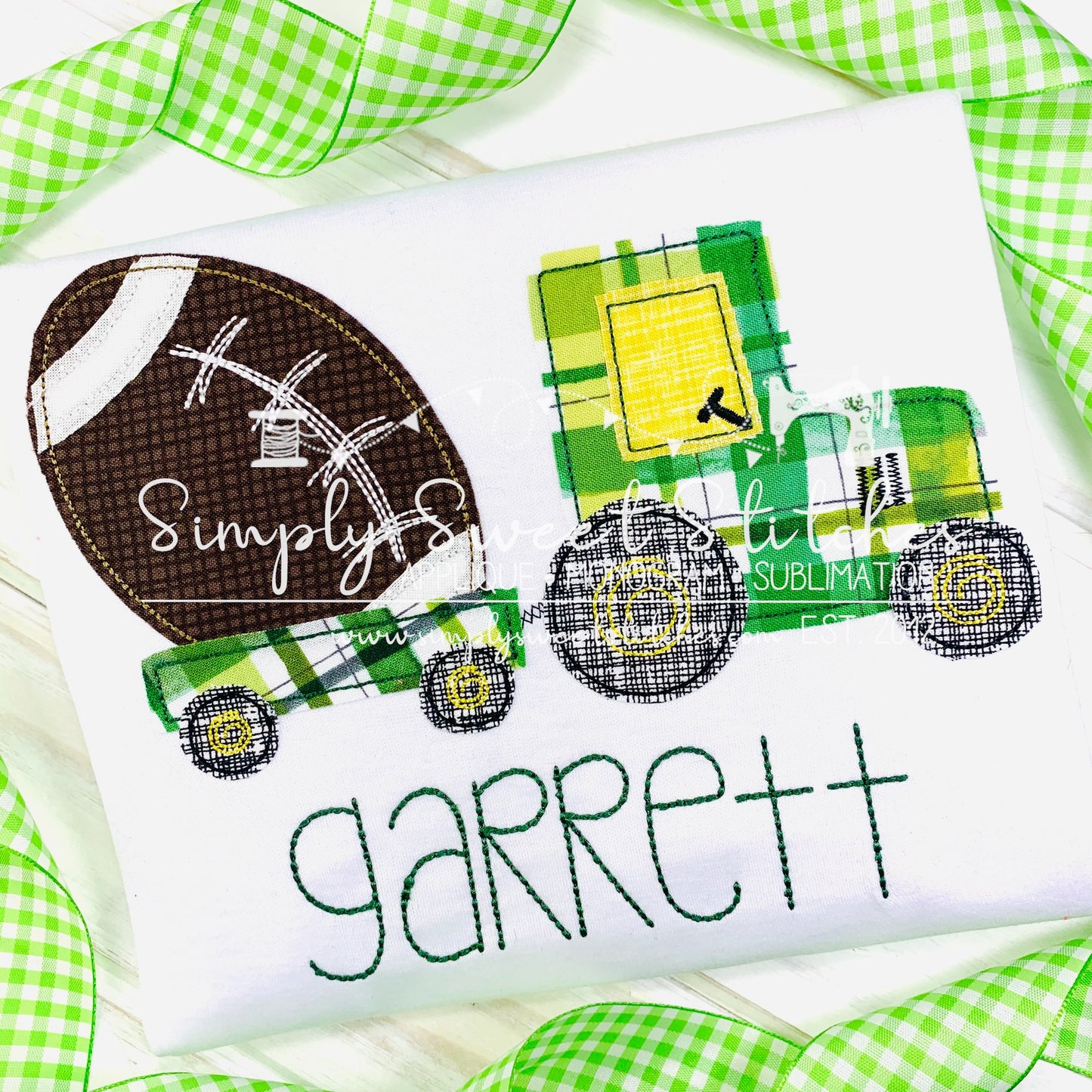 1816 - FOOTBALL TRACTOR - APPLIQUE CHILD SHIRT