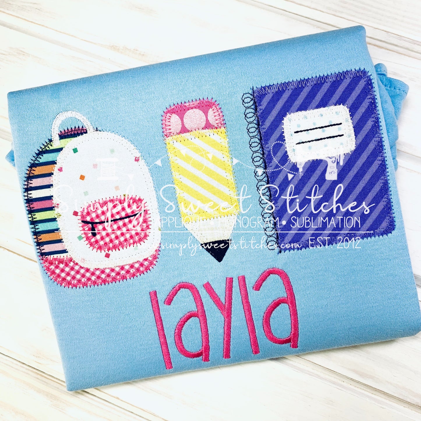 1700 - GIRLS BACKPACK TRIO - APPLIQUE CHILD SHIRT