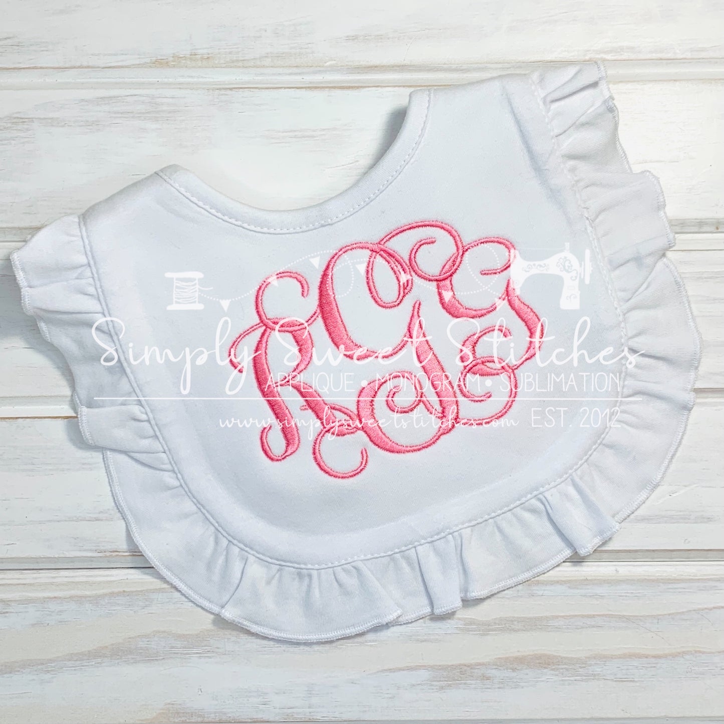2043 - GIRLS MONOGRAM - BIB