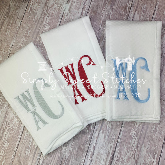 1708 - BOYS MONOGRAM - EMBROIDERY BURP CLOTH