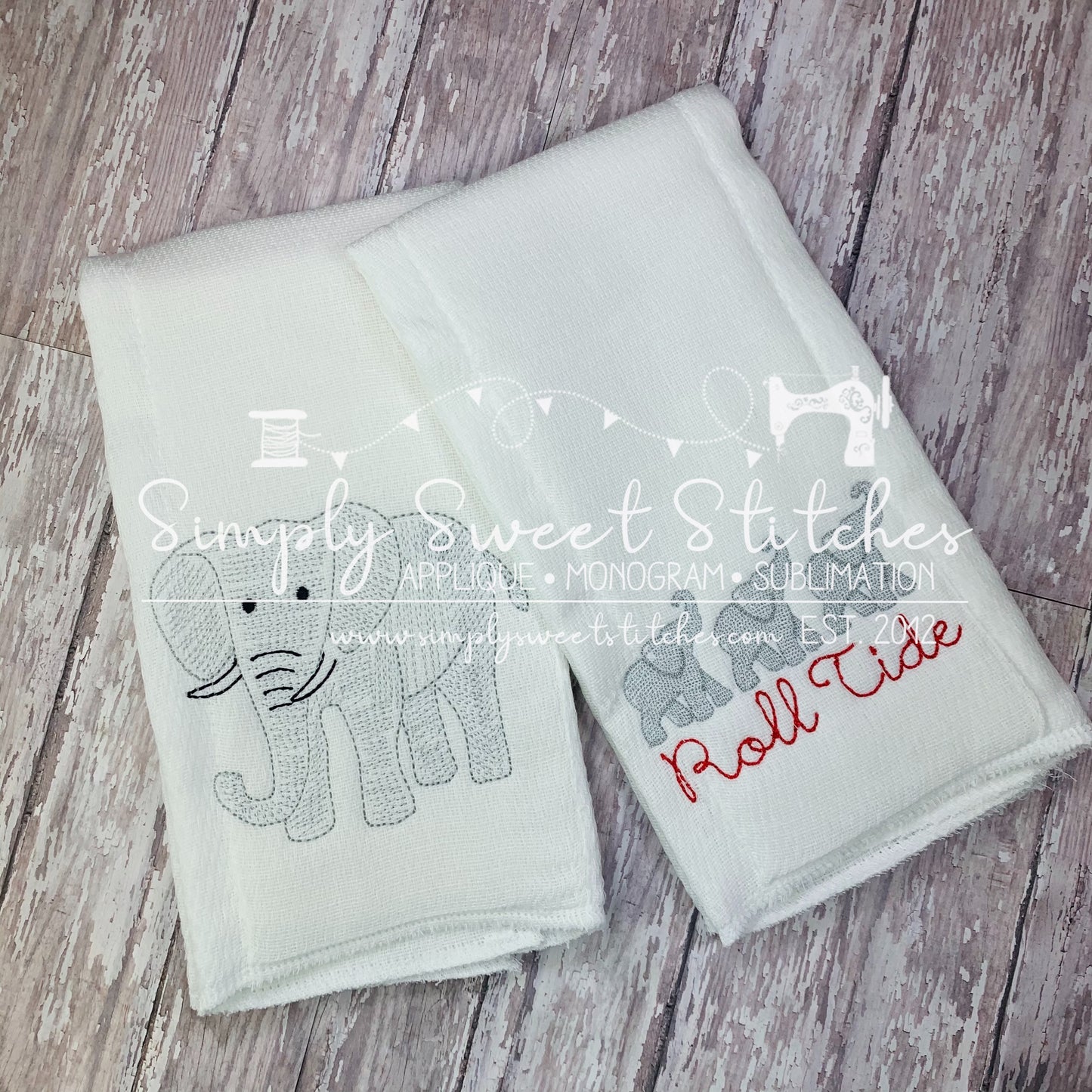 1711 - ELEPHANT BUNDLE - BURP CLOTH