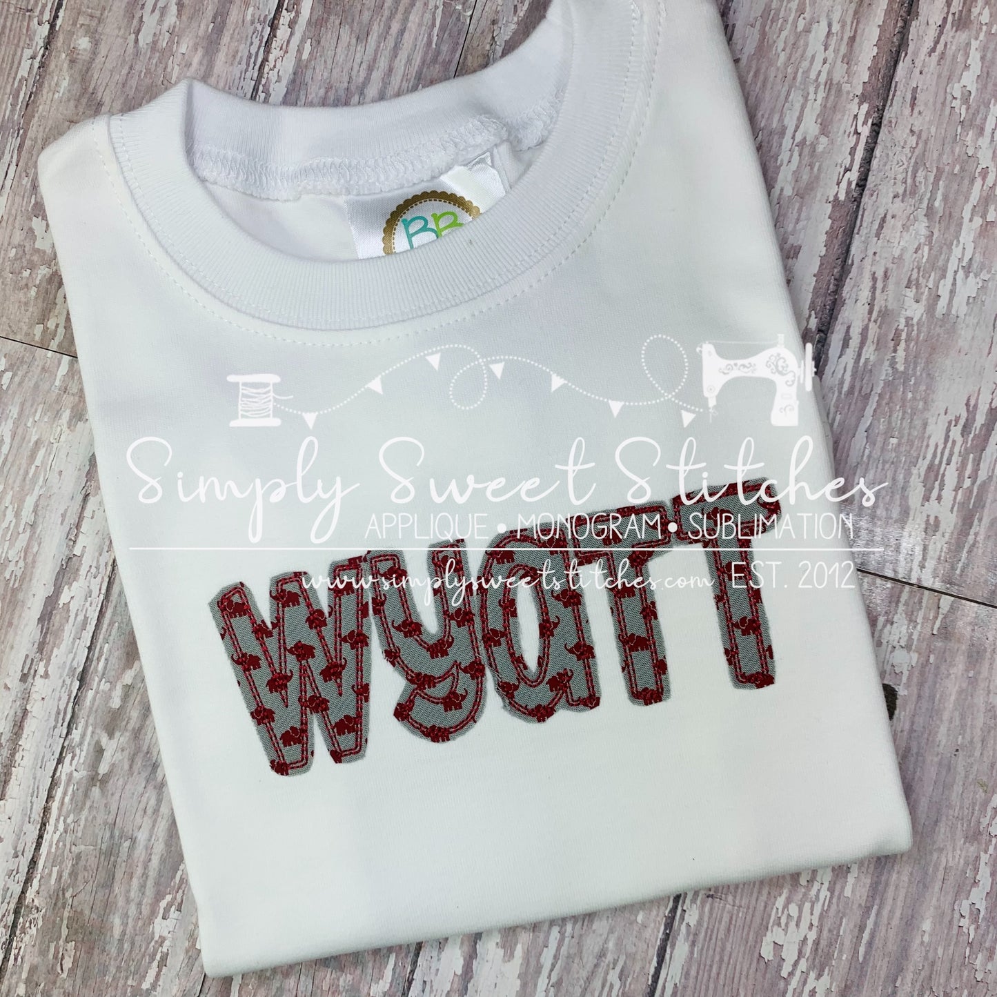 1025 - BOY NAME - APPLIQUE CHILD SHIRT