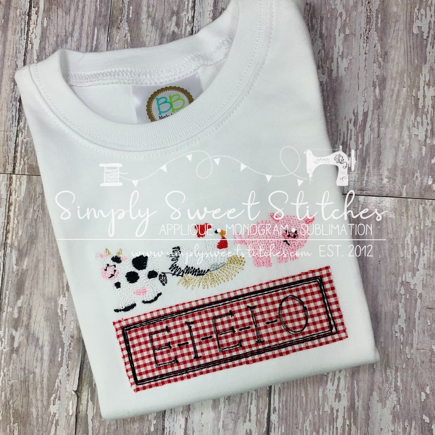 1474 - EIEIO FARM ANIMALS - SKETCH CHILD SHIRT