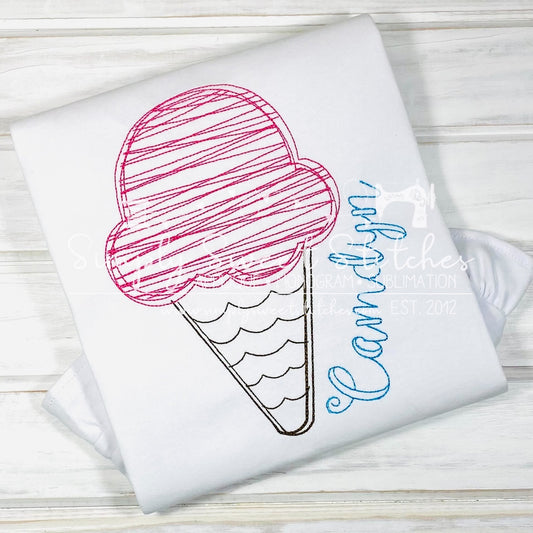 1999 - SINGLE SCOOP ICE CREAM - SKETCH CHILD SHIRT