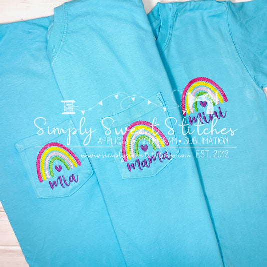 2053 - RAINBOW POCKET - EMBROIDERY YOUTH SHIRT