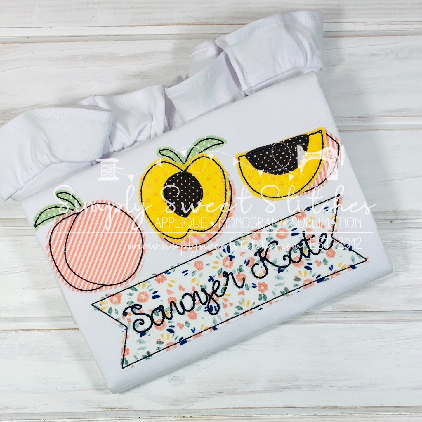 1997 - PEACH TRIO - APPLIQUE CHILD SHIRT