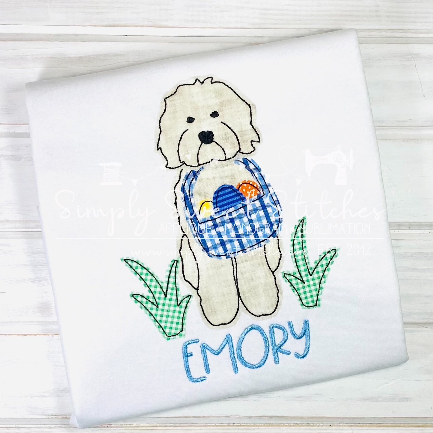 2906 - EASTER DOODLE BOY APPLIQUE - CHILD SHIRT