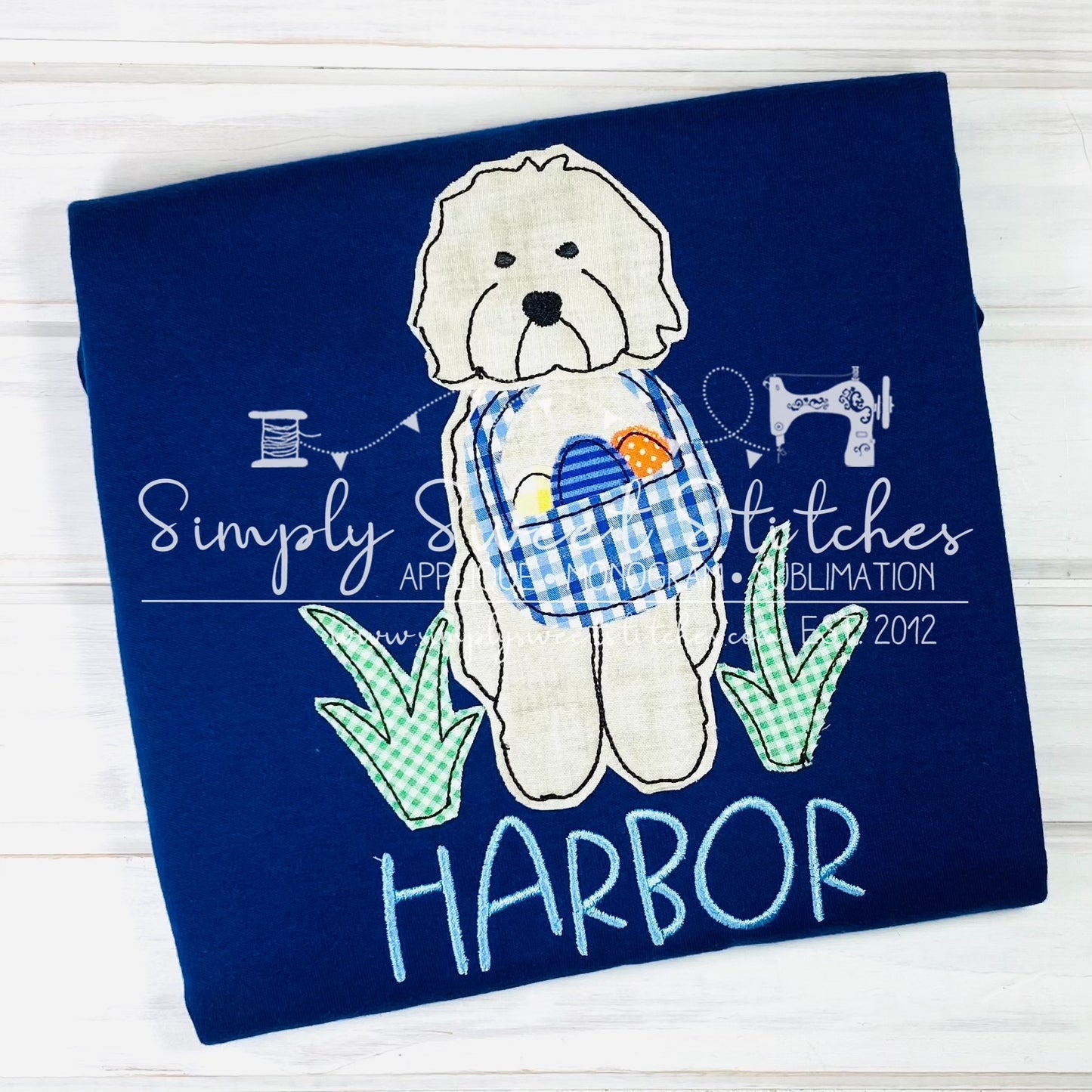 2906 - EASTER DOODLE BOY APPLIQUE - CHILD SHIRT
