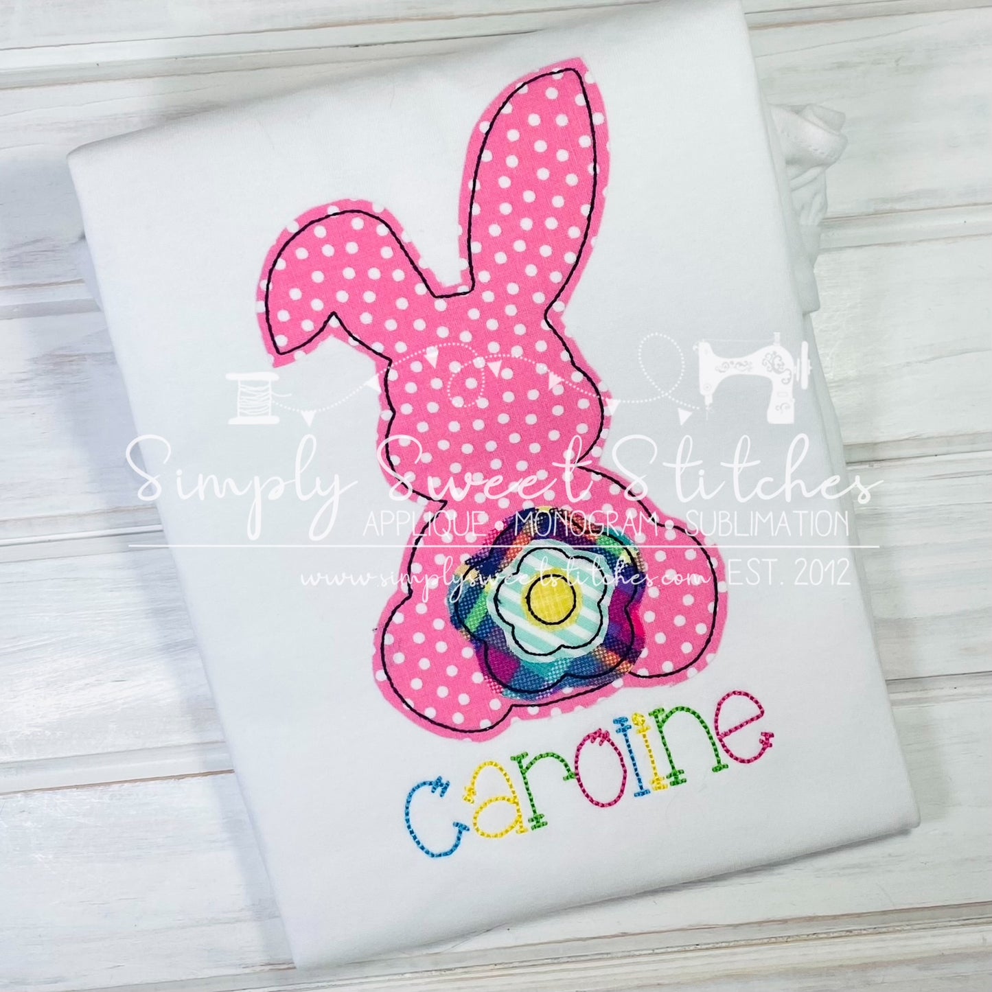 2130 - PETER COTTONTAIL GIRL BUNNY APPLIQUE - CHILD SHIRT