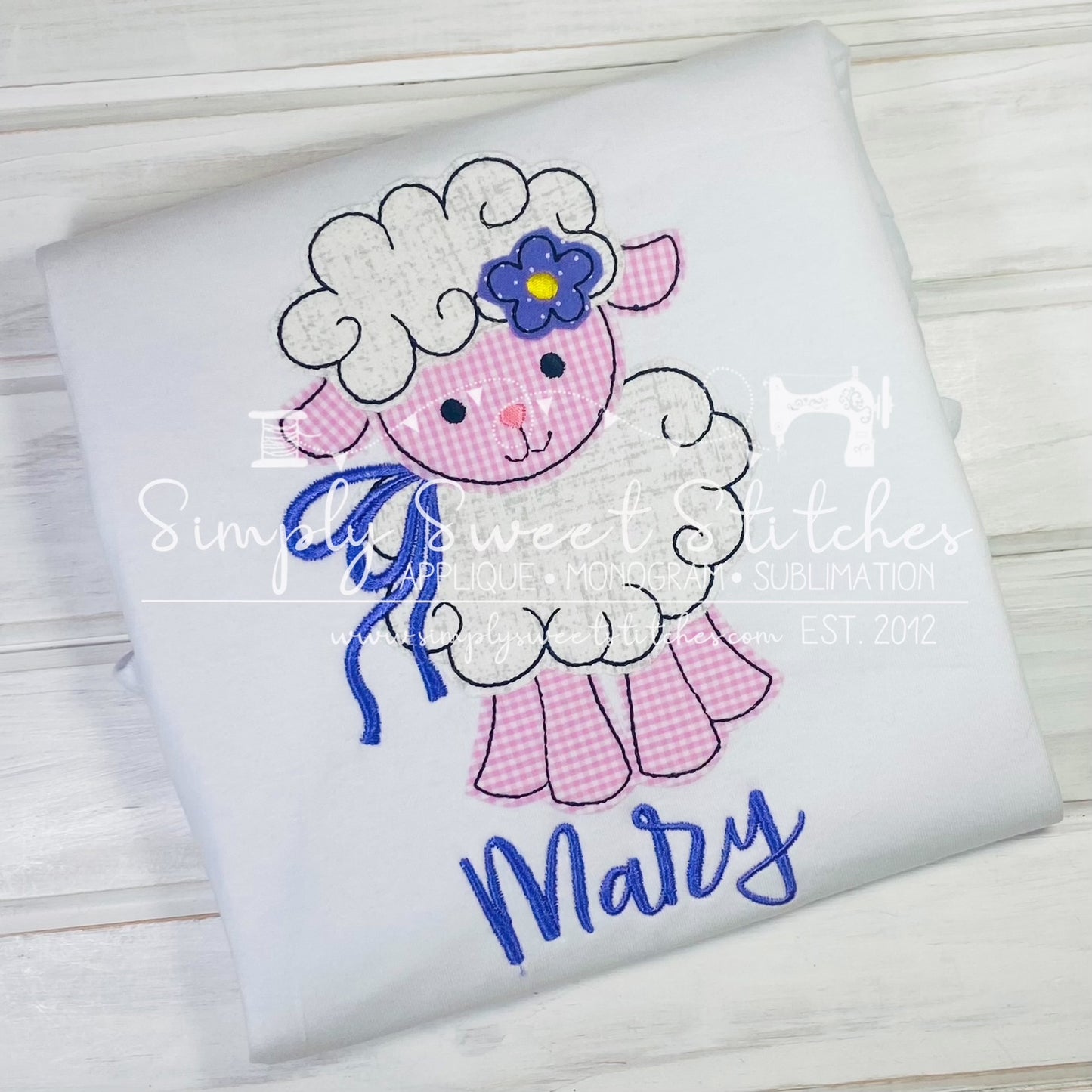 1958 - EASTER LAMB GIRL - APPLIQUE CHILD SHIRT