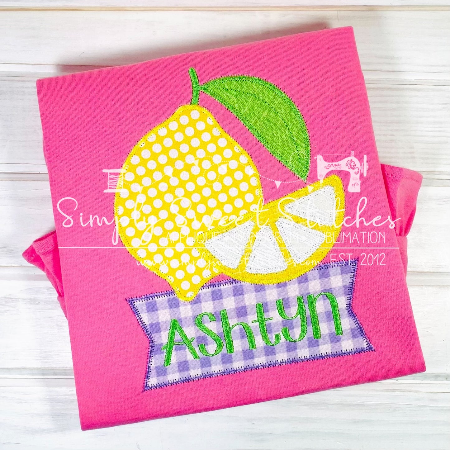 2963 - LEMON & SLICE APPLIQUE - CHILD SHIRT