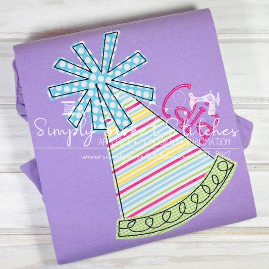 1531 - HAPPY BIRTHDAY HAT - APPLIQUE CHILD SHIRT