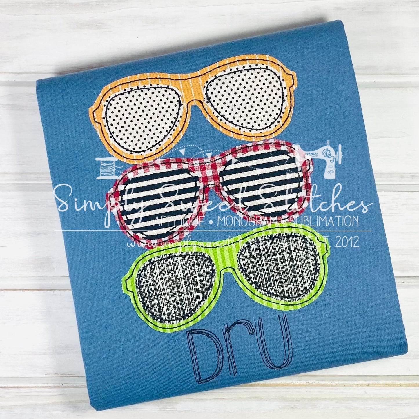 1620 - COOL DUDE SHADES - APPLIQUE CHILD SHIRT
