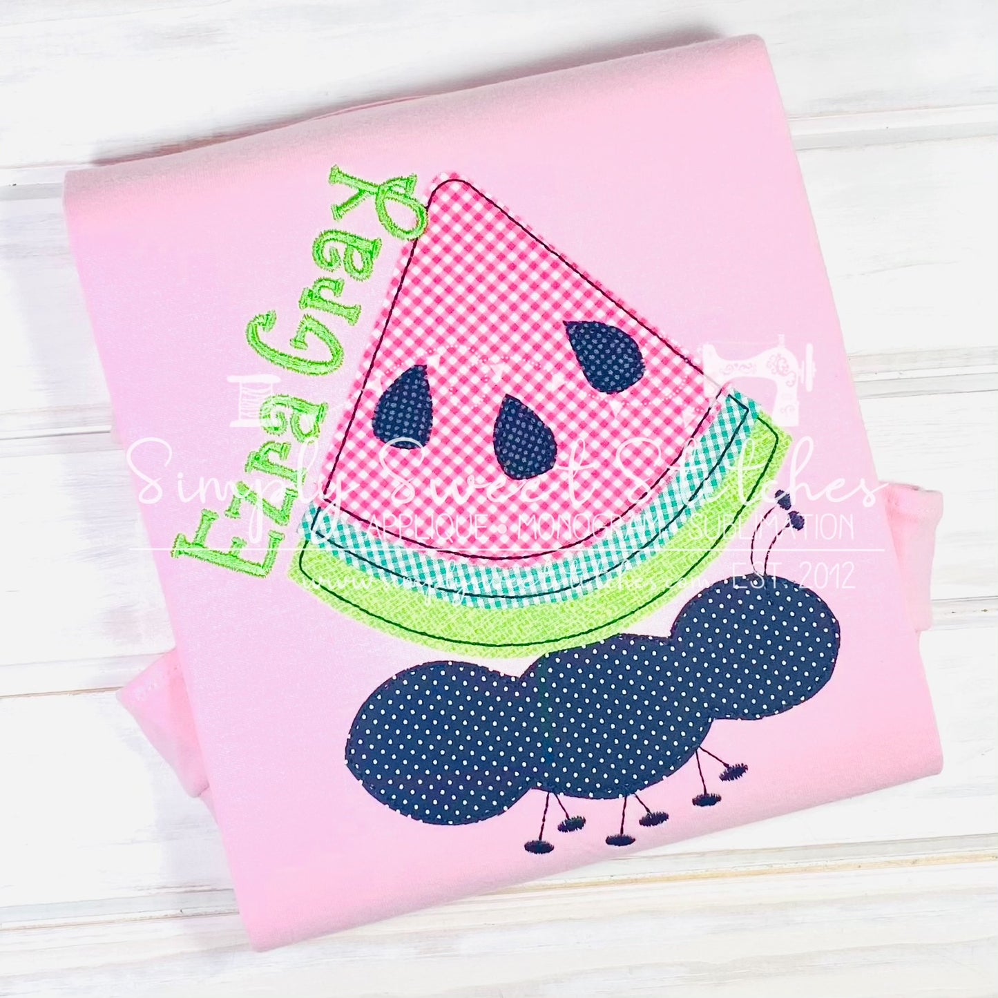 1986 - ANT CARRYING WATERMELON - APPLIQUE CHILD SHIRT