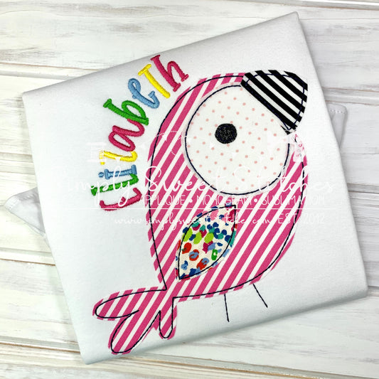 1651 - COLORFUL BIRD - APPLIQUE CHILD SHIRT